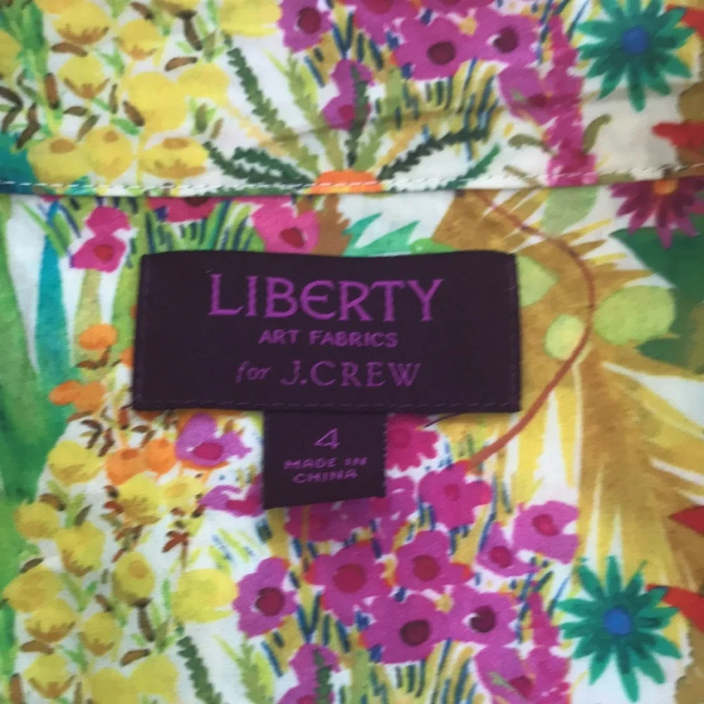 Liberty for J.Crew SZ 4,colorful floral button down shirt. - Picture 5 of 8